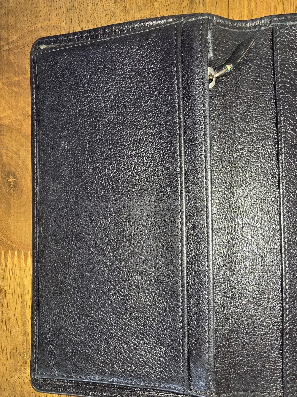 CHANEL Black Lambskin Leather Billfold Camellia Floral Accent With CC Emblem